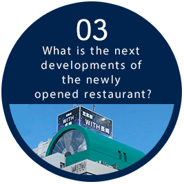 03 What is the next developments of the newly opened restaurant?